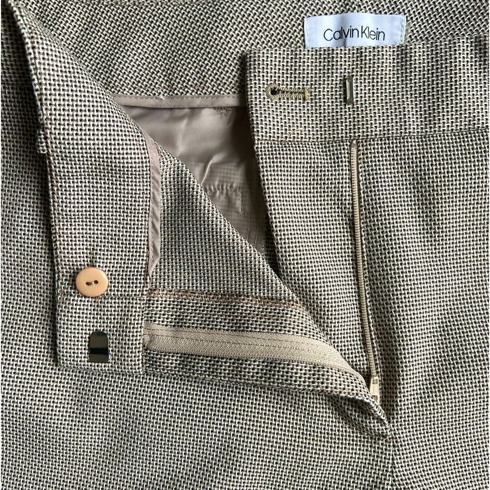 Calvin Klein Slim Fit Tan Brown Trousers Slacks sz 8 - Picture 7 of 9